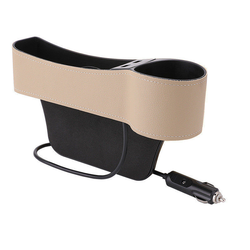 Dual USB charger multifunctional car storage box