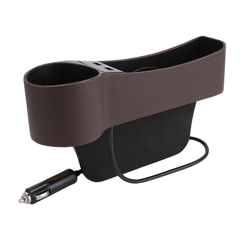 Dual USB charger multifunctional car storage box