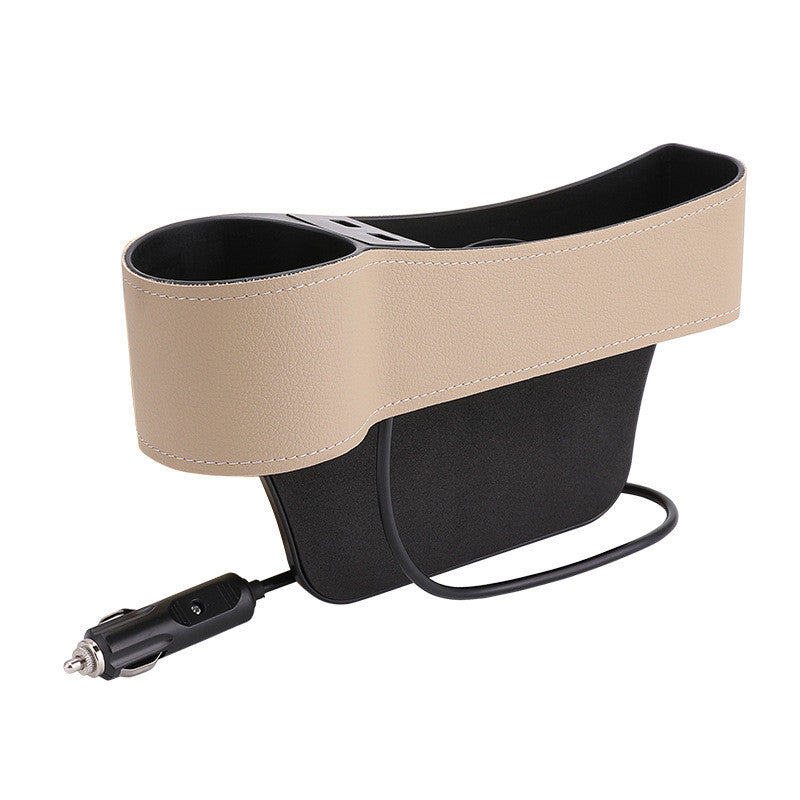 Dual USB charger multifunctional car storage box